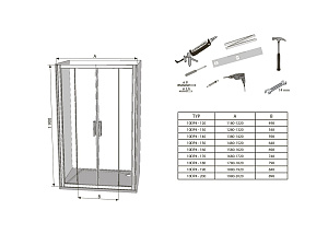 Душевая дверь Ravak 10° 10DP4-130 блестящий/Transparent купить в интернет-магазине Sanbest