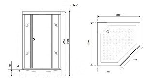 Душевая кабина Niagara Lux NG-7702DW 100x100 купить в интернет-магазине Sanbest