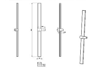 Душевая штанга WONZON & WOGHAND, Черный матовый (WW-986210-MB) купить в интернет-магазине сантехники Sanbest