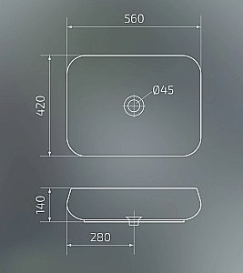Раковина накладная Gid Geometrico 56 N9243 51135 белая купить в интернет-магазине Sanbest