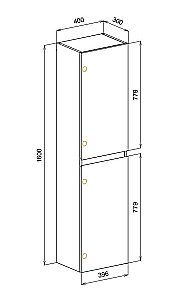 Пенал Cezares Molveno 160 Белый для ванной в интернет-магазине сантехники Sanbest