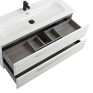 Тумба с раковиной Cezares ECO-CER-N 120 ECO-CER-N-1200-2C-SO-BL белая глянцевая для ванной в интернет-магазине Sanbest