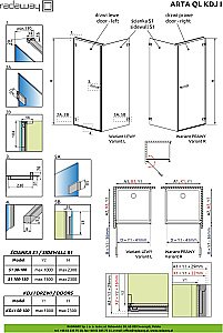 Душевой уголок Radaway Arta QL KDJ I 50-100x30-100 стекло прозрачное/профиль хром купить в интернет-магазине Sanbest