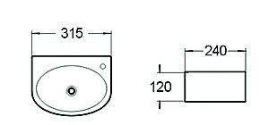 Раковина накладная SantiLine 31,5 SL-2019 белая купить в интернет-магазине Sanbest