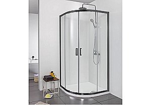 Душевой уголок Aquatek Ария AQ ARI RO 08020BL 80х80  стекло прозрачное/профиль черный купить в интернет-магазине Sanbest