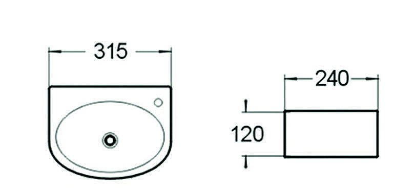 Раковина накладная SantiLine 31,5 SL-2019 белая купить в интернет-магазине Sanbest