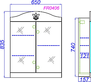 Зеркальный шкаф AQWELLA Франческа 65 купить в интернет-магазине сантехники Sanbest