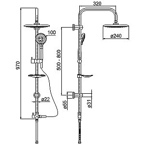 Душевая система PAINI RS 50CR191B0RS1P3 хром купить в интернет-магазине сантехники Sanbest