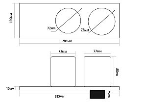 Держатель стакана и диспенсера Black&White Swan SN-8019 купить в интернет-магазине сантехники Sanbest