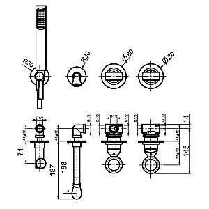 Смеситель для ванны с душем Webert Opera OA860312010 купить в интернет-магазине сантехники Sanbest