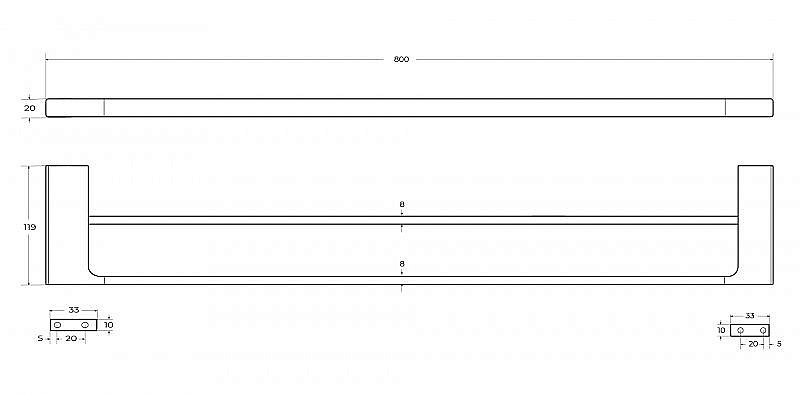 Полотенцедержатель Cezares SLIDER-THD-80-GM оружейная сталь купить в интернет-магазине сантехники Sanbest
