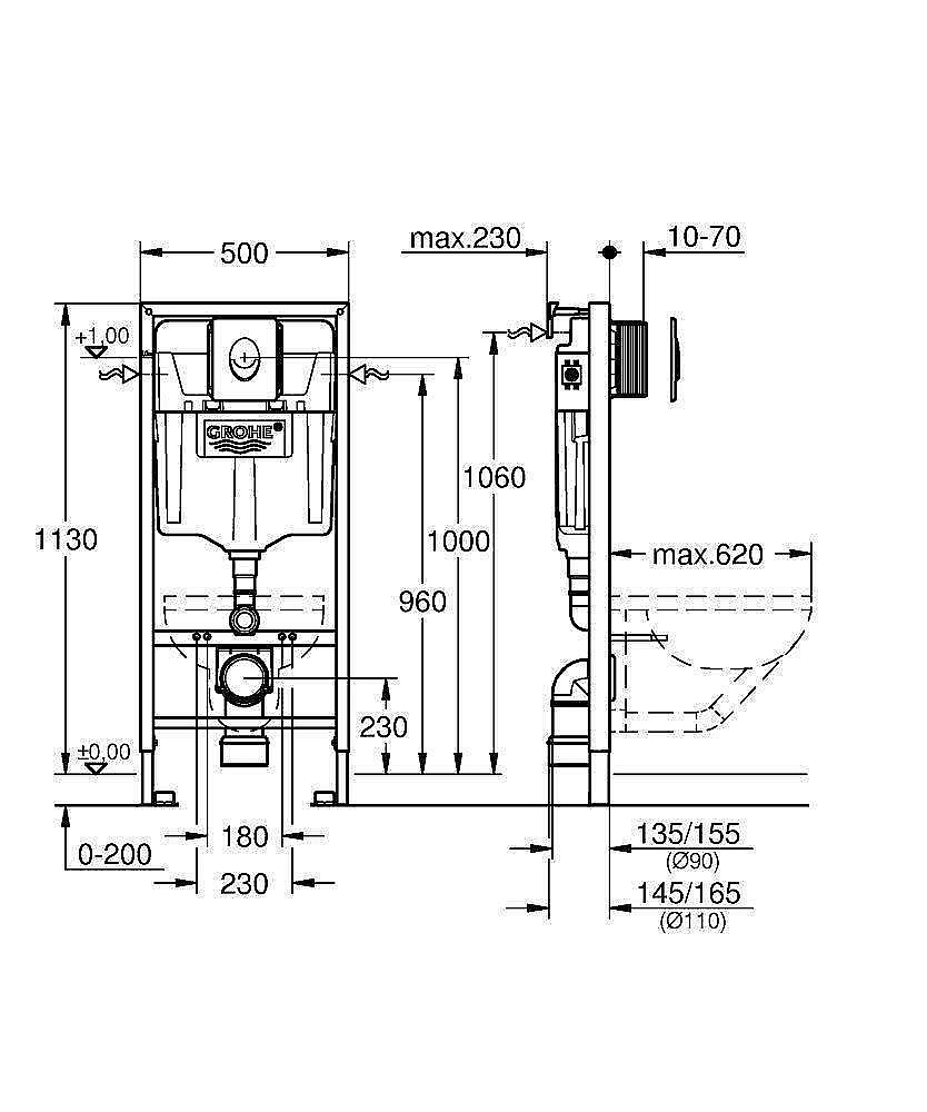 Инсталляция для унитаза Grohe Rapid SL 38750001 купить в интернет-магазине сантехники Sanbest