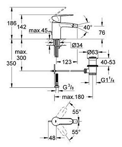 Смеситель  для биде DN 15 GROHE Eurostyle Cosmopolitan 33565 002 купить в интернет-магазине сантехники Sanbest