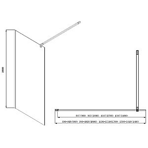 Душевое ограждение Aquatek 120х200 AQ WIW 12020CH стекло прозрачное/профиль хром купить в интернет-магазине Sanbest
