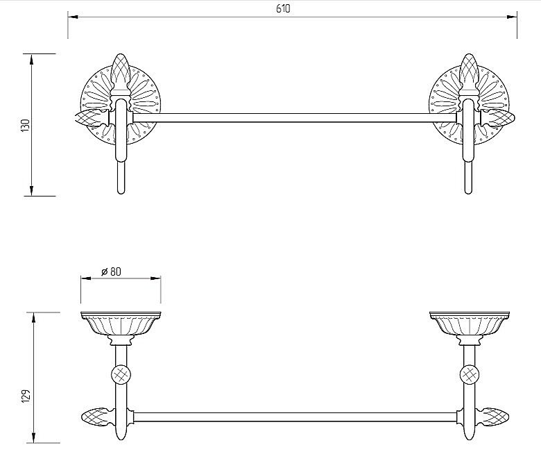 Полотенцедержатель Migliore VERSAILLES 32644 золото купить в интернет-магазине сантехники Sanbest