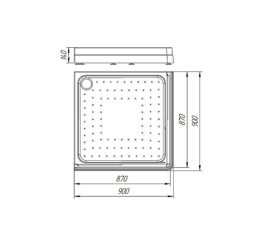 Душевой поддон Радомир 1-11-0-0-0-118 90х90 белый купить в интернет-магазине Sanbest