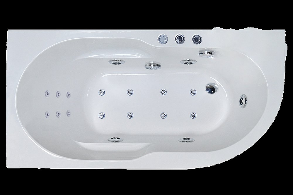 Акриловая ванна Royal Bath Azur De Luxe RB614202DL 160x80 белая с гидромассажем купить в интернет-магазине Sanbest