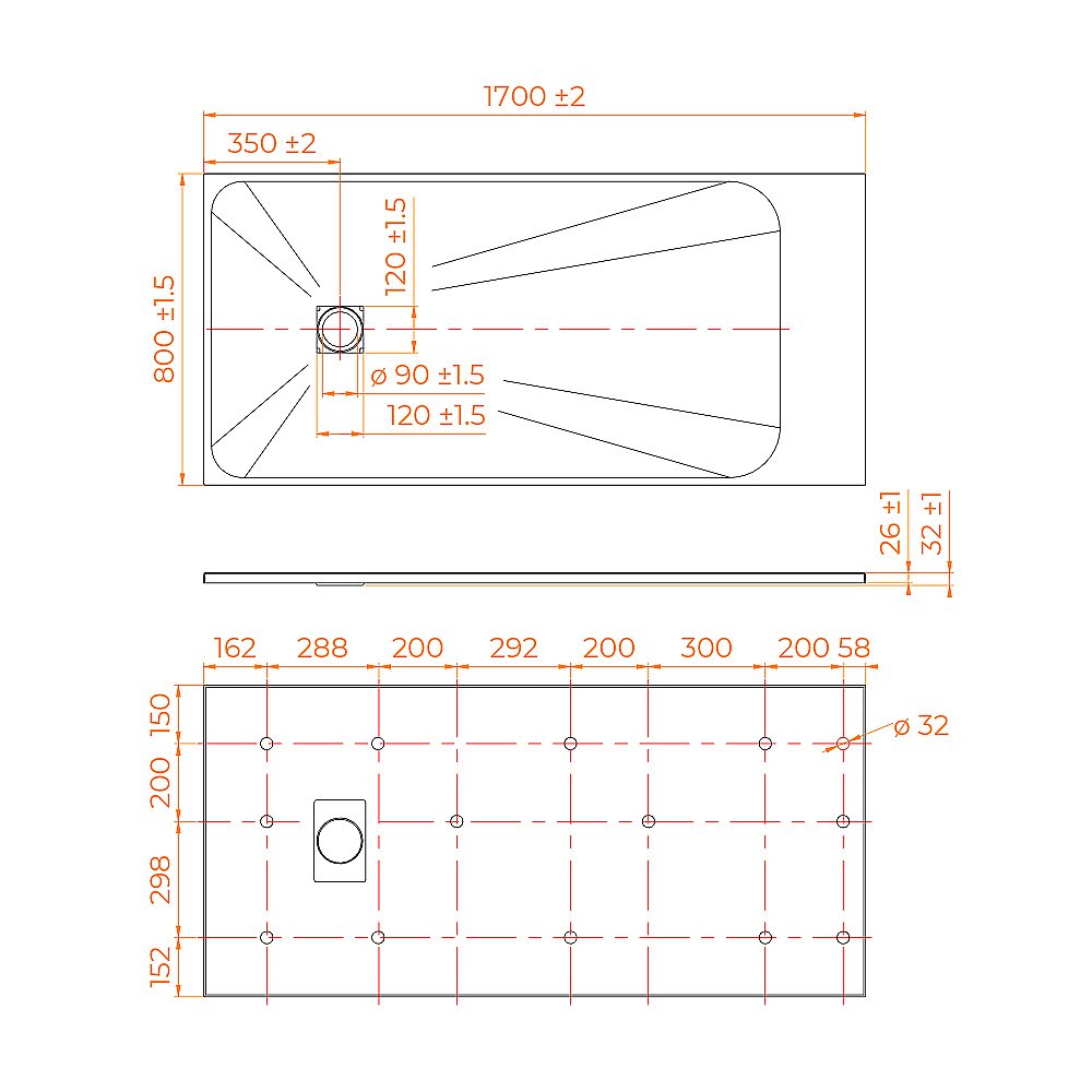 Душевой поддон RGW TSS-W 553502817-01 80x170 белый купить в интернет-магазине Sanbest
