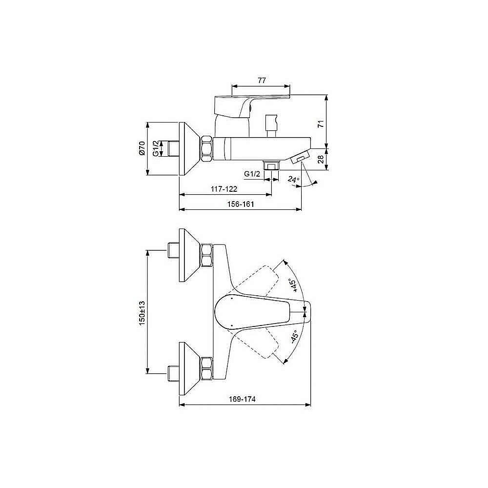 Набор смесителей Ideal Standard Esla BC264AA купить в интернет-магазине сантехники Sanbest