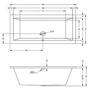 Ванна акриловая Riho Lusso 160x70 купить в интернет-магазине Sanbest