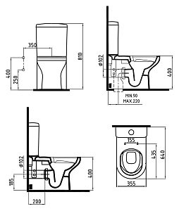 Унитаз-компакт Bien Venus VNKD06401VS0W3000 белый, с крышкой микролифт, с бачком купить в интернет-магазине Sanbest