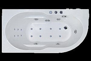Акриловая ванна Royal Bath Azur De Luxe RB614202DL 160x80 белая с гидромассажем купить в интернет-магазине Sanbest