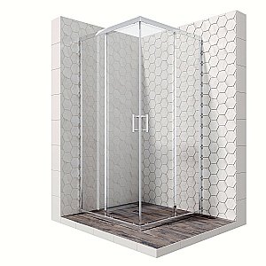 Душевой уголок Ambassador Kingston 14011103 100x100 стекло прозрачное/профиль хром купить в интернет-магазине Sanbest