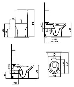 Унитаз-компакт Bien Venus VNKD06401VS0W3000 белый, с крышкой микролифт, с бачком купить в интернет-магазине Sanbest