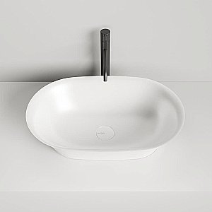 Раковина накладная Salini Mona 110821M 60 из искусственного камня S-Stone, белая матовая купить в интернет-магазине Sanbest