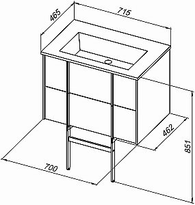 Тумба с раковиной Allen Brau Reality 70 1.32004.PWM папирус матовый для ванной в интернет-магазине Sanbest