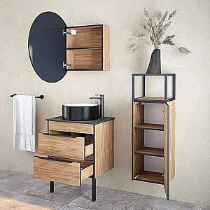 Зеркальный шкаф Corozo Форест SD-00001011 77 светлое дерево купить в интернет-магазине сантехники Sanbest