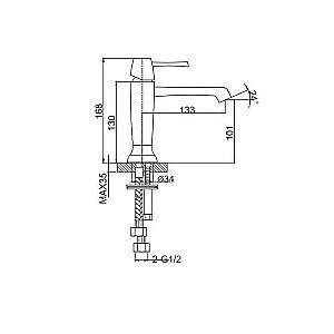 Смеситель для раковины Caprigo Diamante 50-020 Хром купить в интернет-магазине сантехники Sanbest