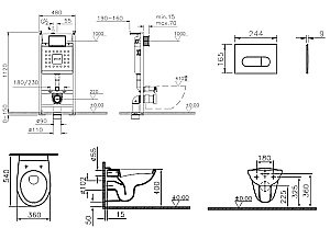 Унитаз подвесной VitrA Normus 9773B003-7207 белый, с инсталляцией, с крышкой микролифт купить в интернет-магазине Sanbest