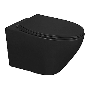 Унитаз подвесной Azario Keras AZ-99046B черный матовый, безободковый, с крышкой микролифт купить в интернет-магазине Sanbest