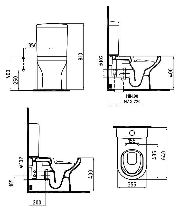 Унитаз-компакт Bien Venus VNKD06401VS0W3000 белый, с крышкой микролифт, с бачком купить в интернет-магазине Sanbest