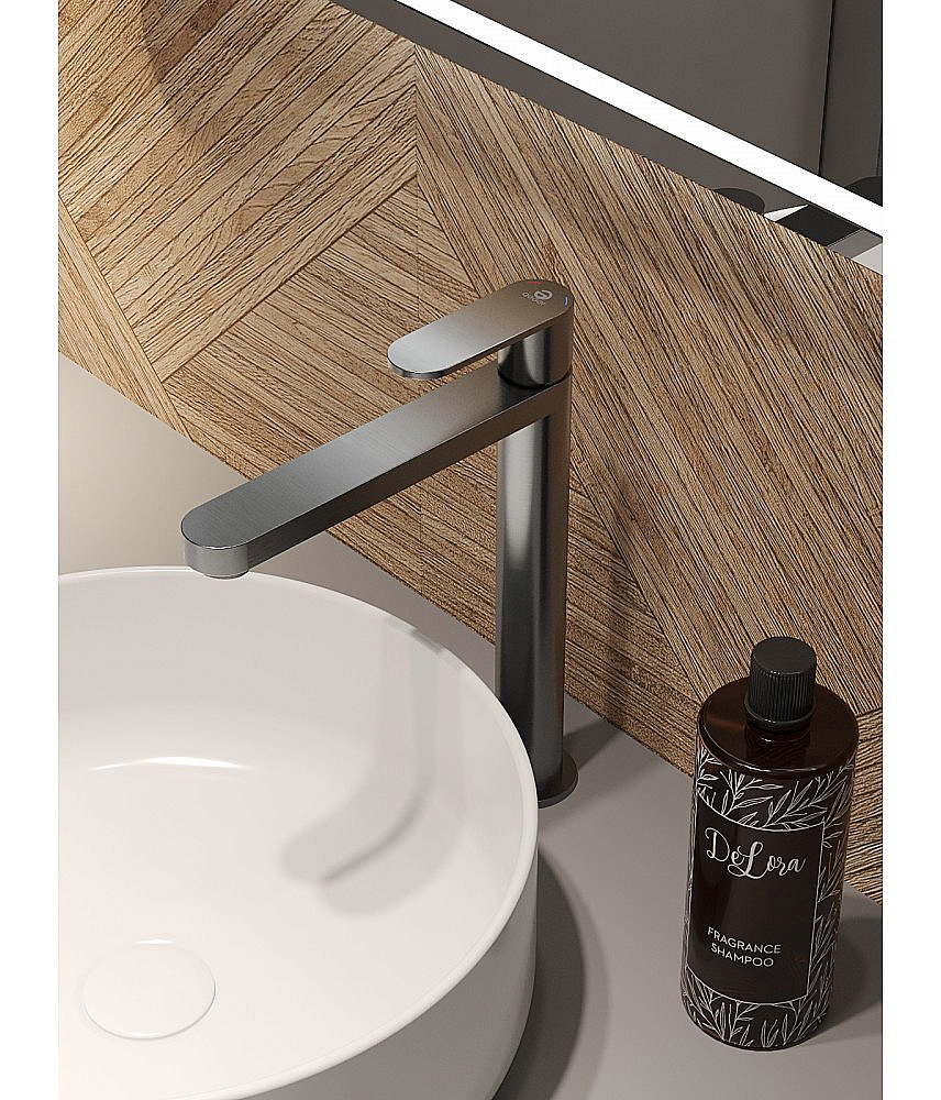 Cмеситель для раковины Agger Sweet A2712155 оружейная сталь матовая купить в интернет-магазине сантехники Sanbest