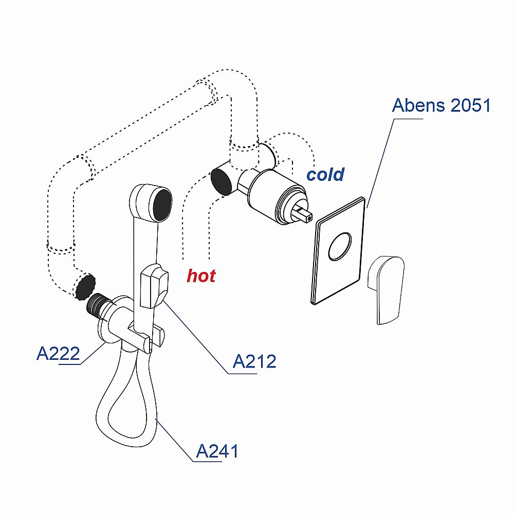Гигиенический душ WasserKRAFT Abens 2000 A02041 черный Soft-touch купить в интернет-магазине сантехники Sanbest
