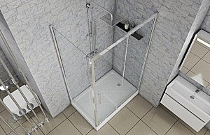 Душевой уголок Bravat STREAM BS120.3103S 80х120 стекло прозрачное/профиль хром купить в интернет-магазине Sanbest