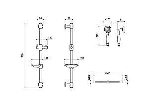 Душевой гарнитур Aquatek Классик AQ2020CR хром купить в интернет-магазине сантехники Sanbest