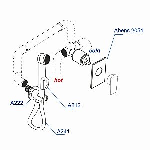 Гигиенический душ WasserKRAFT Abens 2000 A02041 черный Soft-touch купить в интернет-магазине сантехники Sanbest