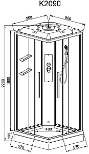 Душевая кабина AvaCan K Серия K2090 90х90 стандартная купить в интернет-магазине Sanbest
