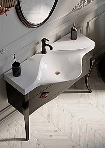 Тумба с раковиной Aqwella Borgia 115 BOR0111 черная для ванной в интернет-магазине Sanbest