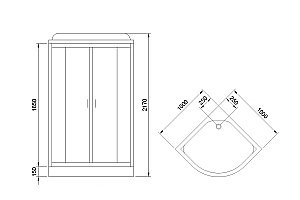 Душевая кабина Royal Bath RB100HK7-WT 100x100 профиль белый/стекло прозрачное купить в интернет-магазине Sanbest