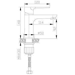 Смеситель для раковины Rossinka RS35-11PC купить в интернет-магазине сантехники Sanbest