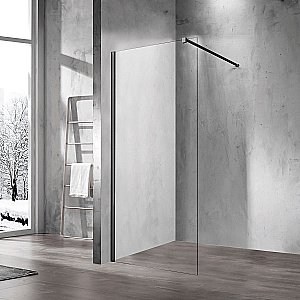 Душевое ограждение Vincea Walk-In VSW-1H600CLB 60x200 профиль черный/стекло прозрачное купить в интернет-магазине Sanbest