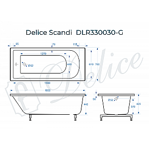 Ванна Delice Scandi DLR330030-G 180х75 белая купить в интернет-магазине Sanbest
