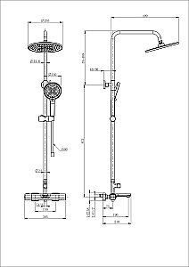Душевая система с термостатом WONZON & WOGHAND SOLID, Темный графит (WW-C3011-A-BGG) купить в интернет-магазине сантехники Sanbest