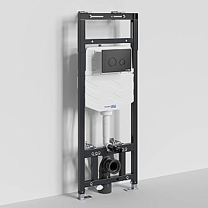 Инсталляция для унитаза WasserKraft Alme 15TLT.010.ME.MB01 кнопка черная матовая купить в интернет-магазине сантехники Sanbest