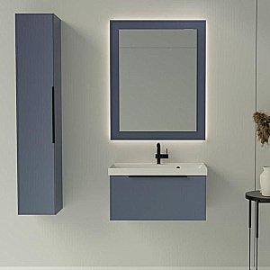 Пенал La Fenice Simpla 30 FNC-05-SIM-BG-30 синий матовый для ванной в интернет-магазине сантехники Sanbest