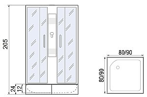 Душевая кабина RIVER QUADRO Б/К 90/24 МТ 90х90 купить в интернет-магазине Sanbest